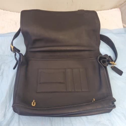 Vintage Coach Brown Leather Briefcase Bag Shoulder Strap Business Travel Case - Thumbnail 2