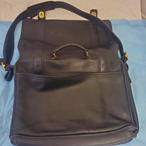 Vintage Coach Brown Leather Briefcase Bag Shoulder Strap Business Travel Case - Thumbnail 5