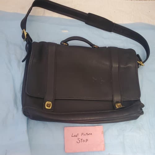 Vintage Coach Brown Leather Briefcase Bag Shoulder Strap Business Travel Case - Thumbnail 9