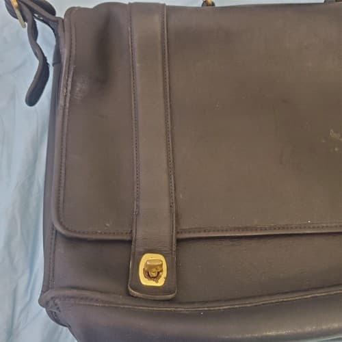 Vintage Coach Brown Leather Briefcase Bag Shoulder Strap Business Travel Case - Thumbnail 8