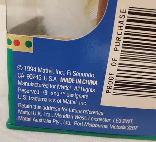 1994 Happy Holidays Barbie #12155 Special Edition in Gold & White Gown - Thumbnail 7