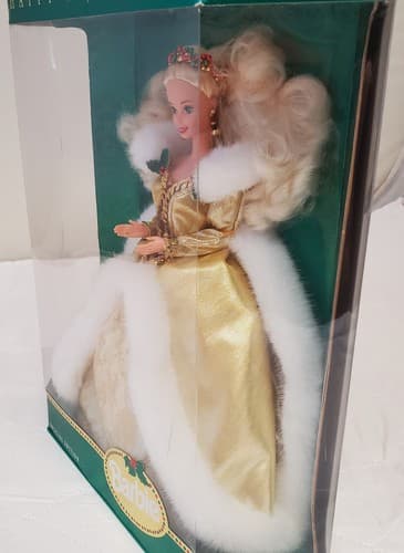 1994 Happy Holidays Barbie #12155 Special Edition in Gold & White Gown - Thumbnail 5