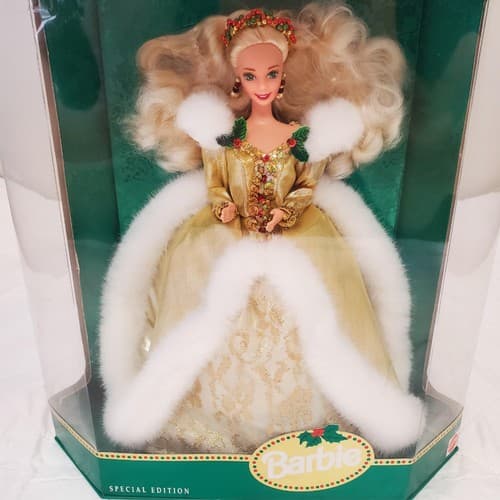 1994 Happy Holidays Barbie #12155 Special Edition in Gold & White Gown - Thumbnail 3