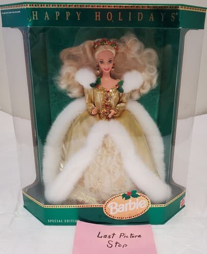 1994 Happy Holidays Barbie #12155 Special Edition in Gold & White Gown - Thumbnail 9
