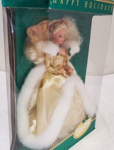 1994 Happy Holidays Barbie #12155 Special Edition in Gold & White Gown - Thumbnail 4