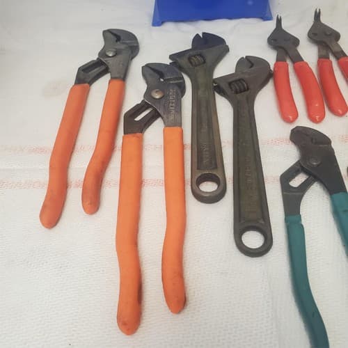 Lot of 13 Mixed Adjustable Pliers & Wrenches Grip Set LOT-71 - Thumbnail 4