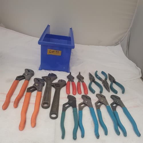 Lot of 13 Mixed Adjustable Pliers & Wrenches Grip Set LOT-71 - Image 1