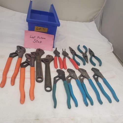 Lot of 13 Mixed Adjustable Pliers & Wrenches Grip Set LOT-71 - Thumbnail 12