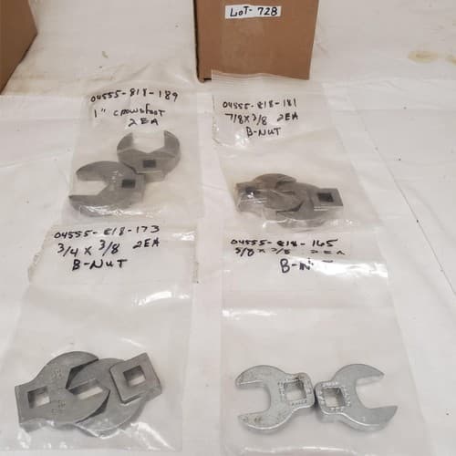 Lot of 8 Crowfoot Open End Wrench LOT-728 - Image 1