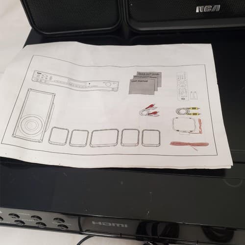 RCA RT2906 Home Theater Sound System with AV Receiver, Remote Cords & Wires - Thumbnail 3