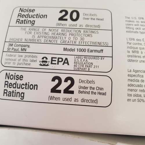 Earmuff Model 1000 Hearing Protection Noise Reduction Rating 22 Lot-493 - Thumbnail 5