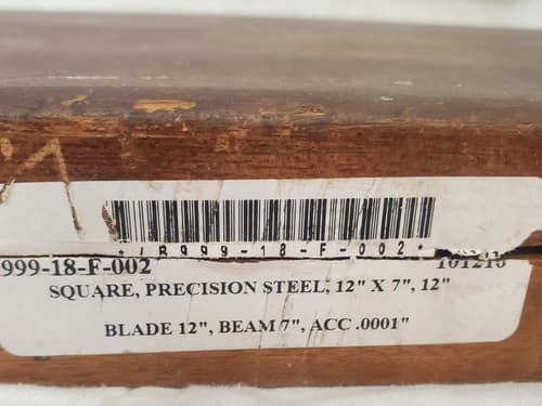 Starrett 20 Long Blade Master Precision Steel Square with Wooden Case LOT-1119 - Thumbnail 2