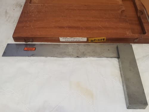 Starrett 20 Long Blade Master Precision Steel Square with Wooden Case LOT-1119 - Thumbnail 7