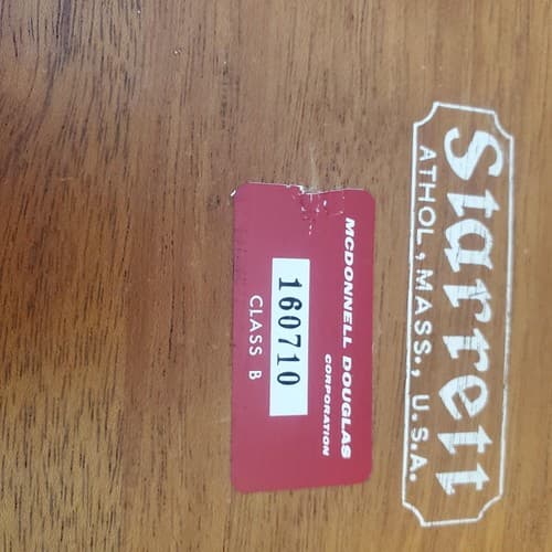 Starrett 20 Long Blade Master Precision Steel Square with Wooden Case LOT-1119 - Thumbnail 6