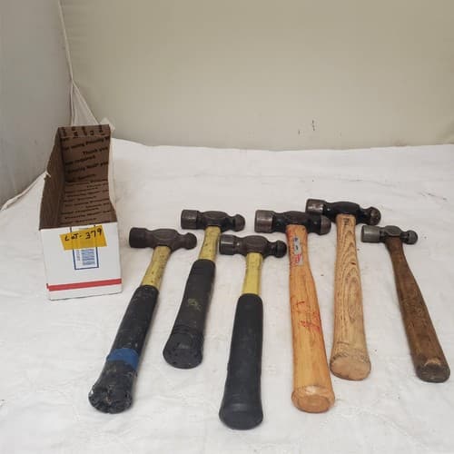 Lot of 6 Nupla Ball Peen Hammer Wood & Fiberglass Handle LOT-379 - Image 1