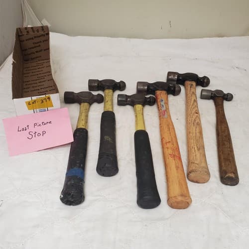 Lot of 6 Nupla Ball Peen Hammer Wood & Fiberglass Handle LOT-379 - Thumbnail 8