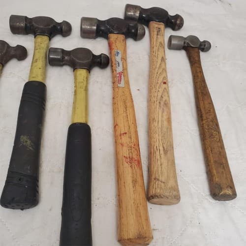 Lot of 6 Nupla Ball Peen Hammer Wood & Fiberglass Handle LOT-379 - Thumbnail 5