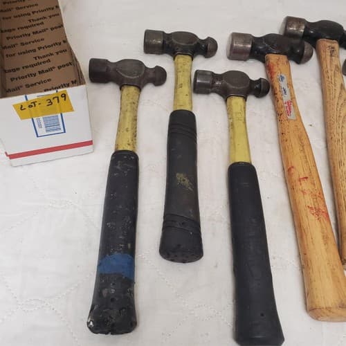 Lot of 6 Nupla Ball Peen Hammer Wood & Fiberglass Handle LOT-379 - Thumbnail 4