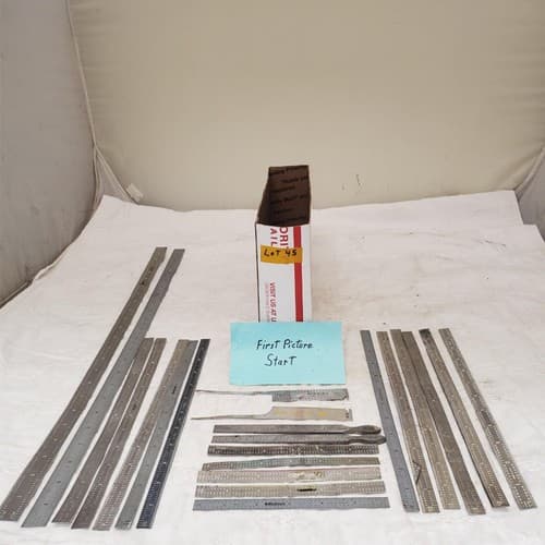 Lot of 16 Vintage Metal Measuring Tools Rulers, Calipers & More LOT-45 - Image 1