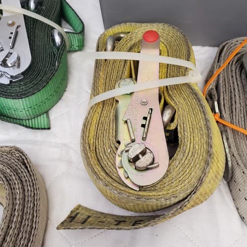 Lot of 7 Tie Down Strap Ratchet 5,000 LB. Load Limit 10 ft L 1"W 800 LOT-1062 - Thumbnail 7