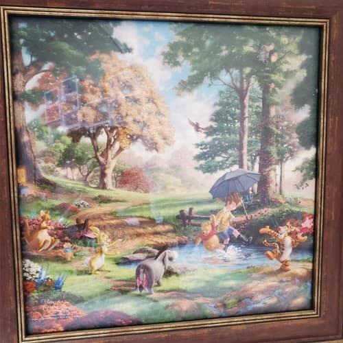 Thomas Kinkade Winnie the Pooh 14 x 14 Framed Canvas S/N LE Art Framed - Thumbnail 2