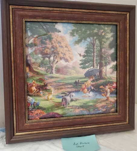 Thomas Kinkade Winnie the Pooh 14 x 14 Framed Canvas S/N LE Art Framed - Image 1