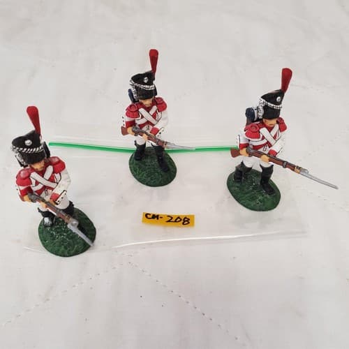 Lot of 3 Hand Painted Metal Toy Soldier Attacking Infantry CM-208 - Thumbnail 2