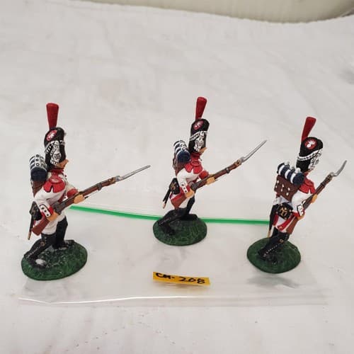 Lot of 3 Hand Painted Metal Toy Soldier Attacking Infantry CM-208 - Thumbnail 5