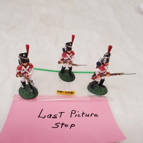 Lot of 3 Hand Painted Metal Toy Soldier Attacking Infantry CM-208 - Thumbnail 8