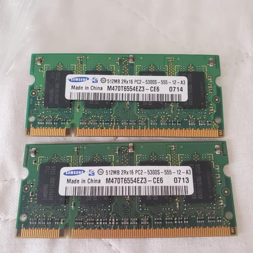Samsung M470T6554EZ3-CE6 512MB PC2-5300S-555-12-A3 Laptop Memory - Thumbnail 3