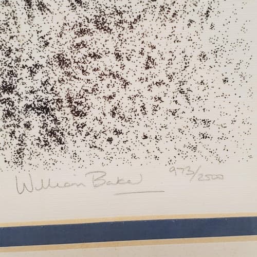 William Baker Cheetah Wildlife Framed Art Print 8 x10 Matted Pencil 973/2500 - Thumbnail 3