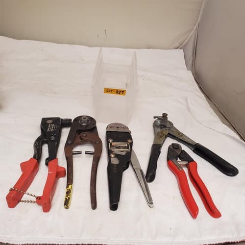 Lot of 5 Marson, Loos & Co. & more Crimping and Wire Stripping Tools Set LOT-829 - Image 1