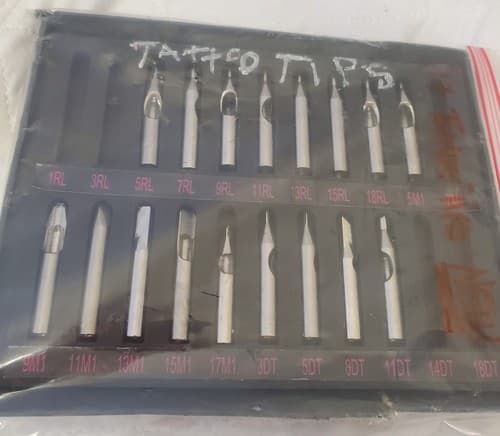 Lot of 20 Assorted Sizes Tattoo Tips Set 1RL to 18DT - Thumbnail 2