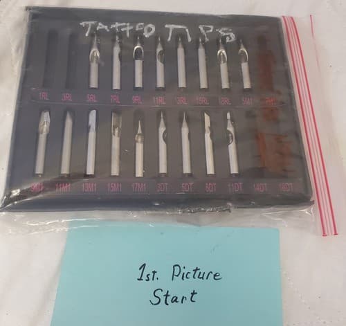 Lot of 20 Assorted Sizes Tattoo Tips Set 1RL to 18DT - Image 1
