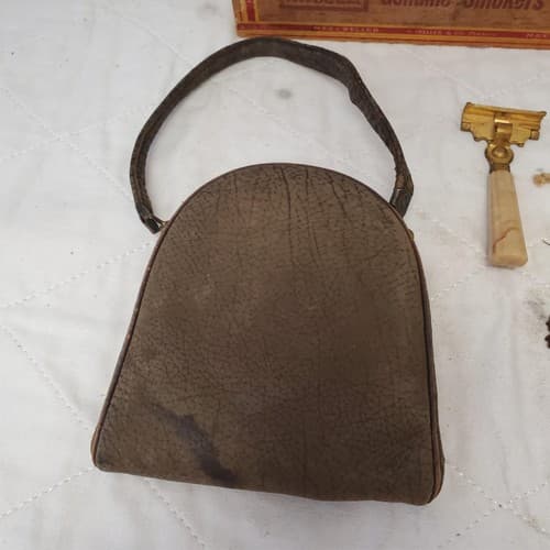 Lot of 4 Vintage Max Keller Travel Shaving Kit – Safety Razor, Containers & Leat - Thumbnail 7