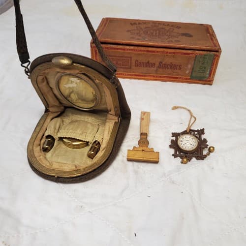 Lot of 4 Vintage Max Keller Travel Shaving Kit – Safety Razor, Containers & Leat - Thumbnail 11