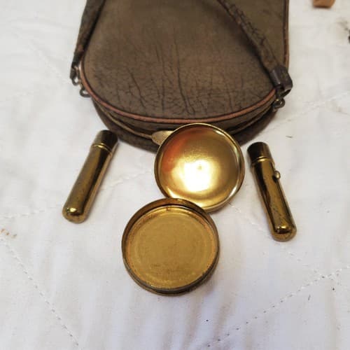 Lot of 4 Vintage Max Keller Travel Shaving Kit – Safety Razor, Containers & Leat - Thumbnail 10