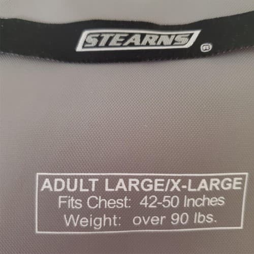 Stearns Watersports Life Jacket Catalog 6601 Type 3 PFD Adult Large 42-50 Inches - Thumbnail 8