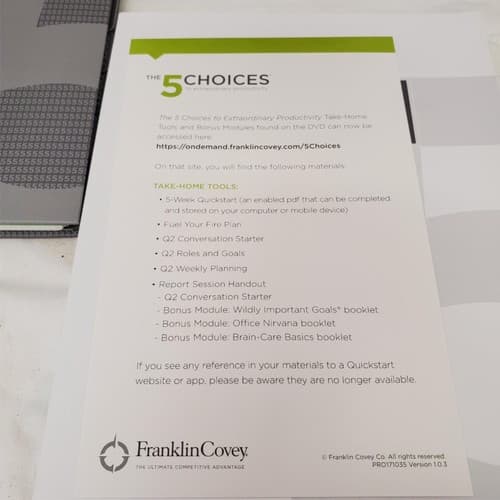 Franklin Covey The 5 Choices To Extraordinary Productivity 2016 Technical Guide - Thumbnail 17
