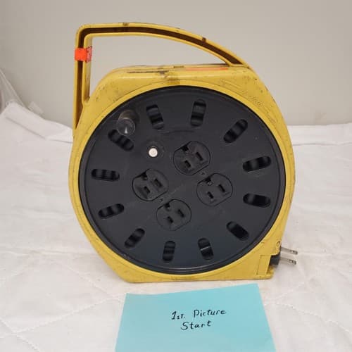 Commercial Power Industrial Multiplug Extension Cord Reel 6000-25G LOT-642 - Image 1