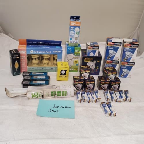 Lot of Multi Brand Assorted Light Bulbs Reflectors - Image 1