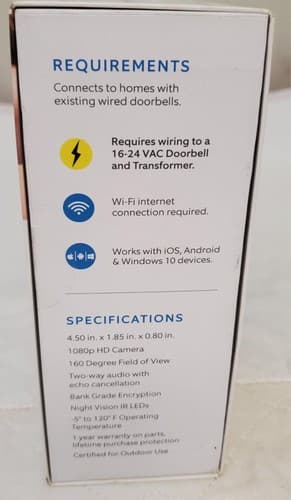 Ring 2549AG660L-B01FX Smart Wifi Cam Video Doorbell Pro - Thumbnail 7