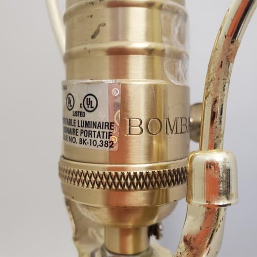 One Vintage Bombay Company Crystal and Brass Table Lamp - Thumbnail 4