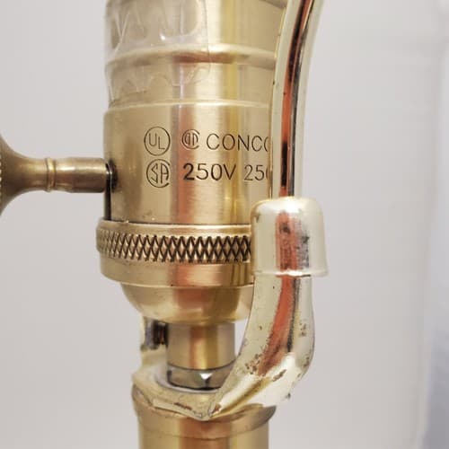 One Vintage Bombay Company Crystal and Brass Table Lamp - Thumbnail 7