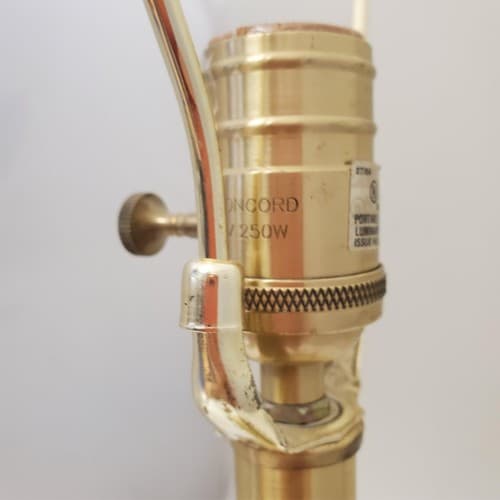 One Vintage Bombay Company Crystal and Brass Table Lamp - Thumbnail 8