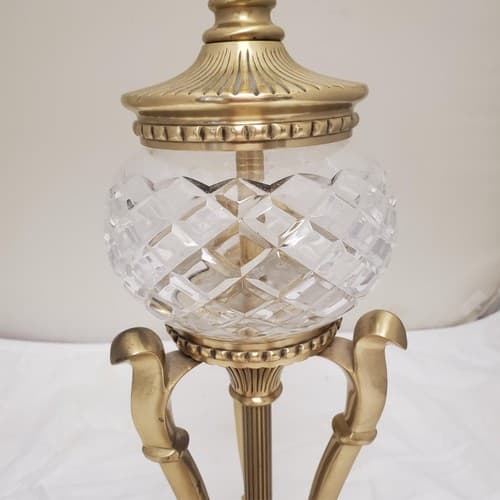 One Vintage Bombay Company Crystal and Brass Table Lamp - Thumbnail 12