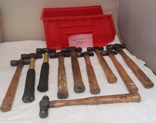 Lot of 10 Blue-Point Ball Peen Hammers Wooden Handle LOT-668 - Thumbnail 11