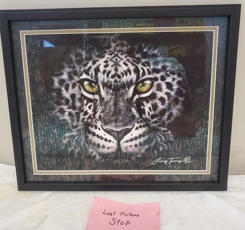 Vintage Chris Tunney Leopard Art Print Emerald Eyes 11 x 14 - Thumbnail 4