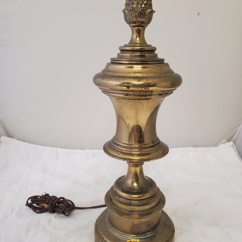 Vintage Stiffel Solid Brass Portable Table Lamp A12 - Thumbnail 3