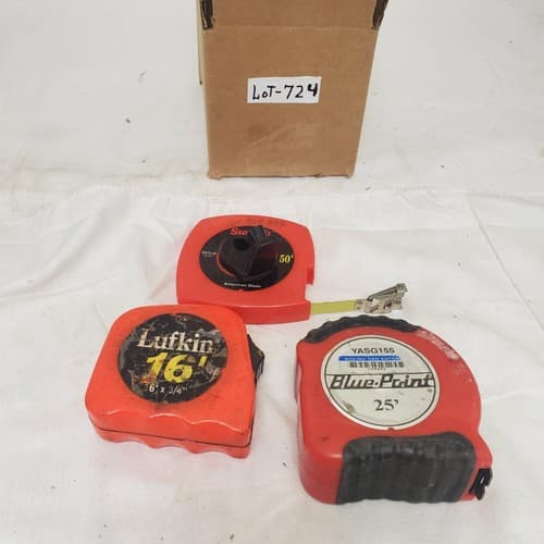 Lot of 3 Lufkin Blue Print & Starrett Retractable Tape Measure LOT-724 - Image 1